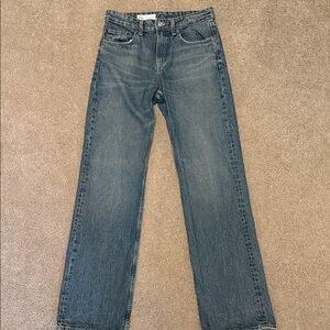 Zara Classic Indigo Wide Leg Jeans